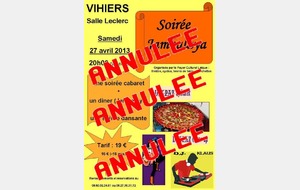 Annulation de la Soirée Jambalaya du samedi 27 avril 2013