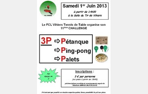 11ème Challenge 3P le samedi 1er juin 2013 