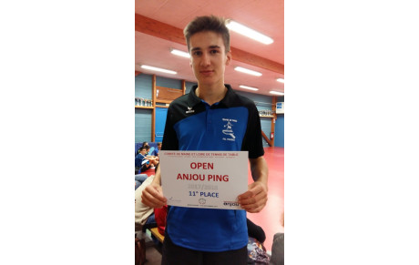 Open Anjou Ping 2017 : 11ème place pour Arthur Frouin